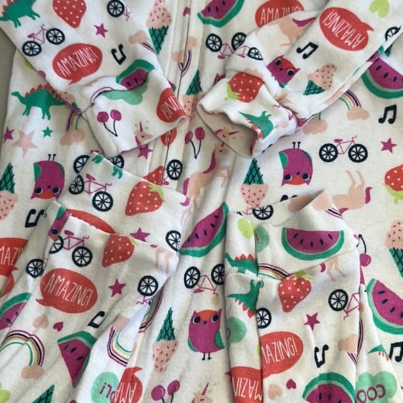 Carter's - Simple Joys - White and Red Footies One Piece with Whimsical Design - Picture 3 of 4